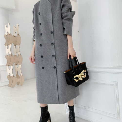 ウール100％】 リバーシブル生地 手縫い ロングコート☆オーダー