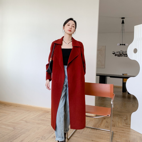 全14色】【ウール100％】 リバーシブル生地 手縫い ロングコート