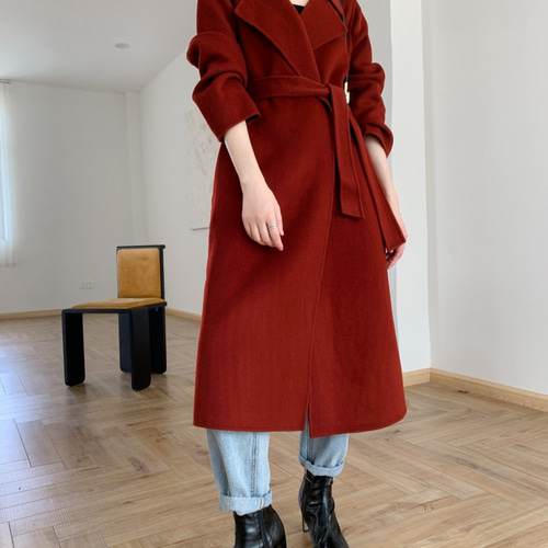 全14色】【ウール100％】 リバーシブル生地 手縫い ロングコート