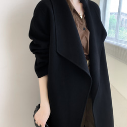 大人が着たいお洒落なウールコート イタリア製ウール100％チェック柄