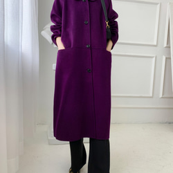 【全14色】【ウール100％】　リバーシブル生地　手縫い　ロングコート☆オーダーメイド可 10枚目の画像