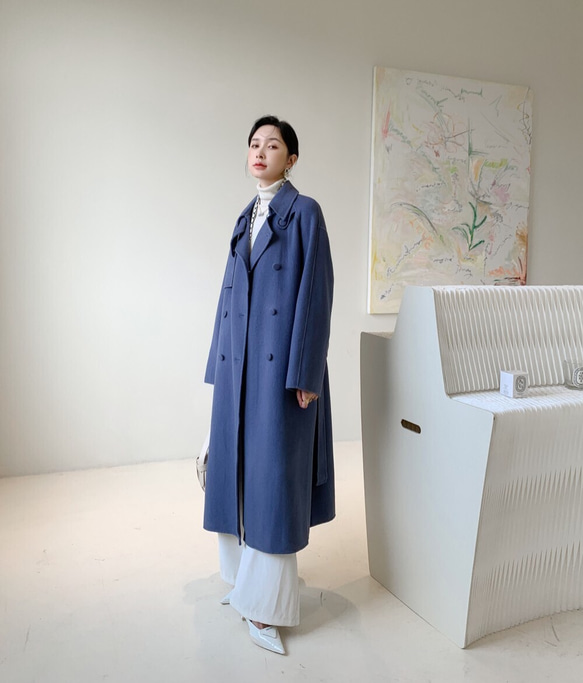 全14色】【ウール100％】 リバーシブル生地 手縫い ロングコート
