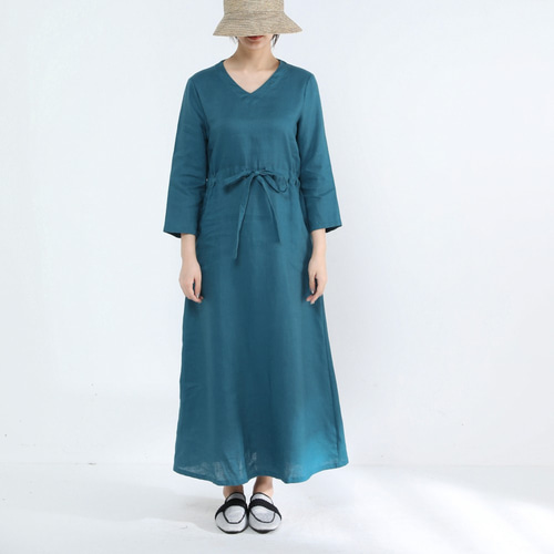 BLUE FRONCE 　リネンワンピース タグ付き未使用　紺色　ゆったりサイズ プリントワンピース/BLUE FRONCE 8601｜BLUE FRONCE｜フォルテシモ