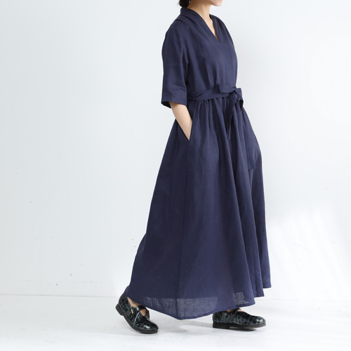 24AW♡トゥモローランド♡ギャザー♡ネイビー♡ロングワンピース♡リボン 24AW♡トゥモローランド♡ギャザー♡ネイビー♡ロングワンピース