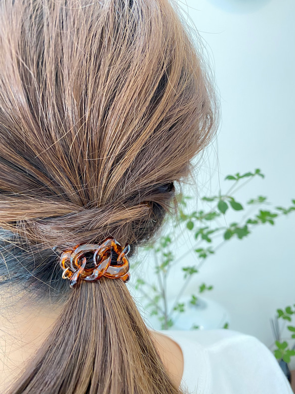 【NEW】スレンダーべっこう✩ヘアゴム 6枚目の画像