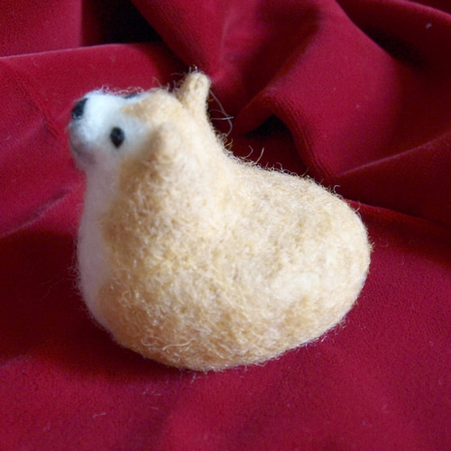 しば子【黄身餡・富士額】10号（柴犬の置物） 羊毛フェルト woonimal