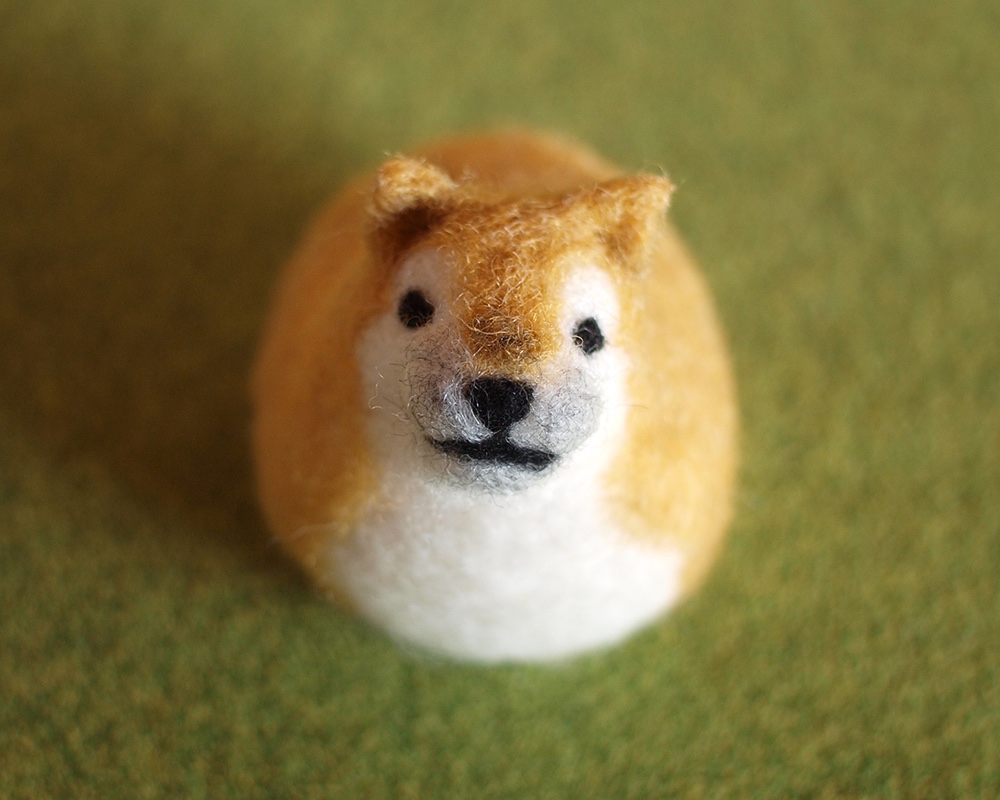 ハンドメイド 柴犬モチーフのひざ掛け