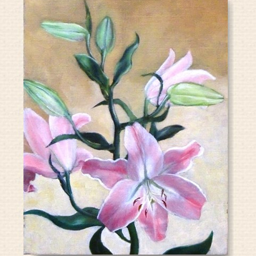 【F0号】カサブランカ oil painting 原画 油彩 F0号】カサブランカ oil painting 原画 油彩 油絵 油彩 油彩画