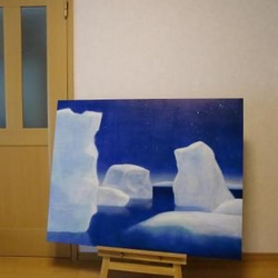 原画　氷のオブジェ【油絵】 2枚目の画像