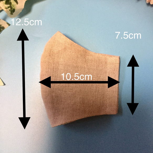 【夏マスク新作セール】オールリネンの立体マスク(アンティークモーブ)【サラサラ快適】 5枚目の画像