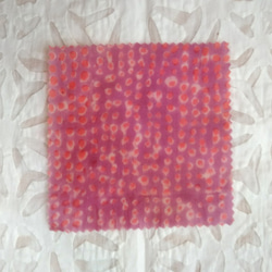 みつろうエコラップ 四角ミニ：ピンク色 ドット柄<インド綿100％　ブロックプリント> 2枚目の画像