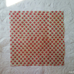 みつろうエコラップ 四角Ｌ：ピンク色 花柄<インド綿100％　ブロックプリント> 2枚目の画像