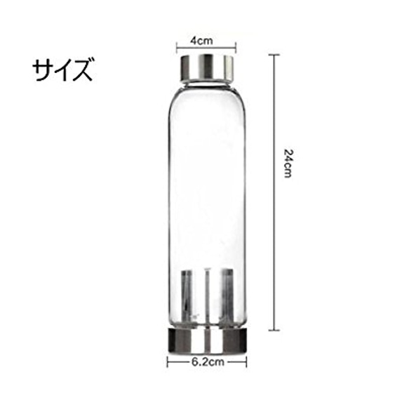 ガラス水筒550ml(カバー付) ゴールド イニシャル 4枚目の画像