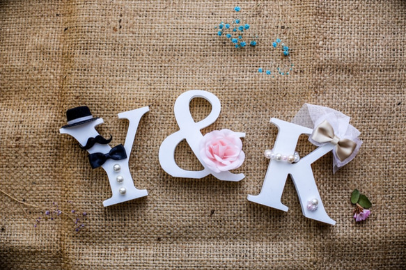 オーダー受付再開♡イニシャルオブジェ-white hat ver- その他オーダー  