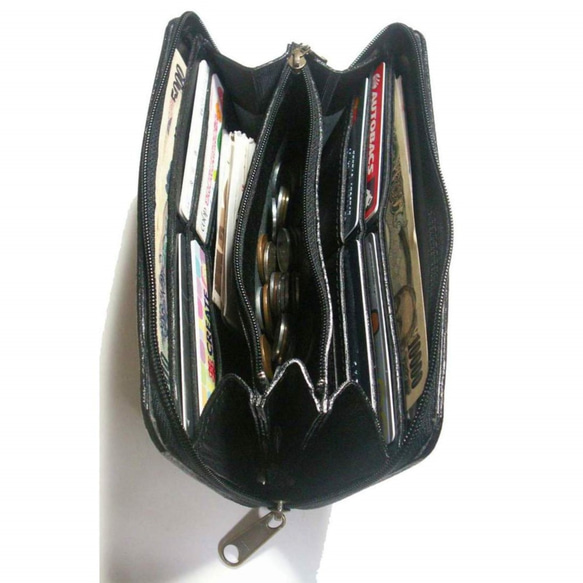 猫のデザイン　バッグ　財布等　レザークラフト ndロング財布wa猫 catwalk oikawa 5枚目の画像