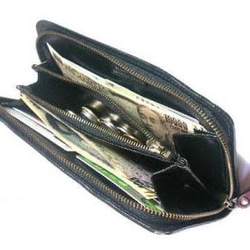 猫のデザイン　バッグ　財布等　レザークラフト ロング財布親子猫 catwalk oikawa 3枚目の画像