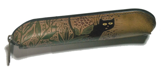 猫のデザイン　バッグ　財布等　レザークラフト NDペンケースｓ森の仲間 catwalk oikawa 1枚目の画像