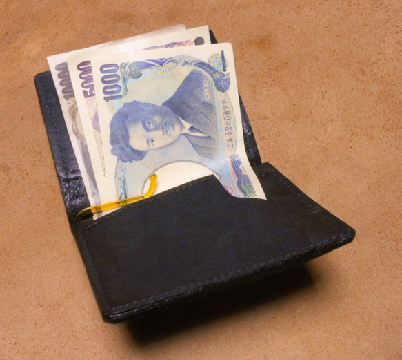 catwalk oikawaアートレザークラフト　money bill clip 札ハサミ財布　テーブル猫 3枚目の画像
