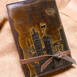 猫のデザイン　バッグ　財布等　レザークラフト  Bookjacket文庫用catwalk oikawa 6枚目の画像