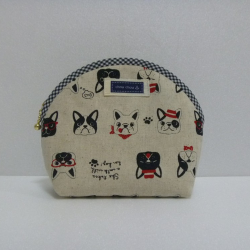 トートバッグ•がま口ポーチ•ファスナーポーチ•フレンチブルドッグ•ハンドメイド トートバッグ•がま口ポーチ•ファスナーポーチ•フレンチ