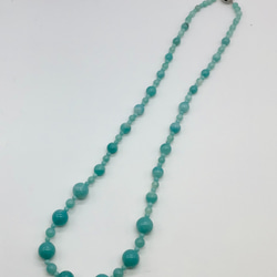 天然石　アマゾナイトのロングネックレス 2枚目の画像