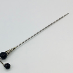 天然石　オニキスのかんざし 3枚目の画像