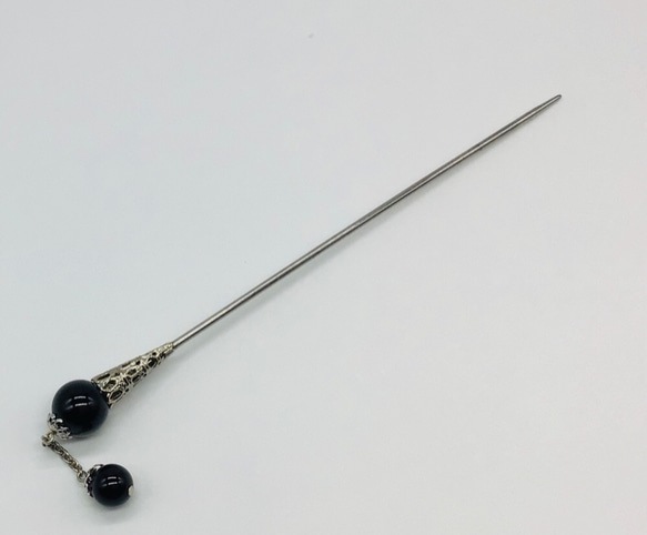 天然石　オニキスのかんざし 3枚目の画像