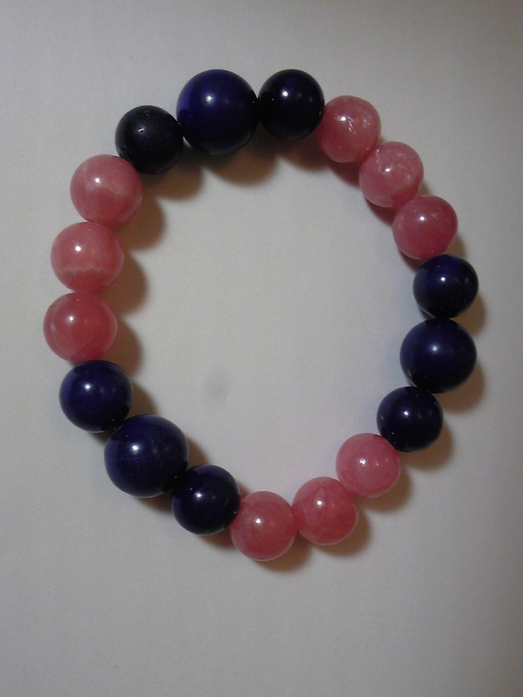 天然石　ラピスラズリとインカローズのブレスレット