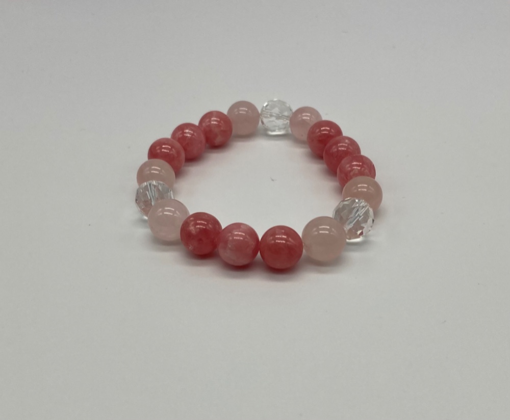 インカローズとローズクォーツのブレスレット