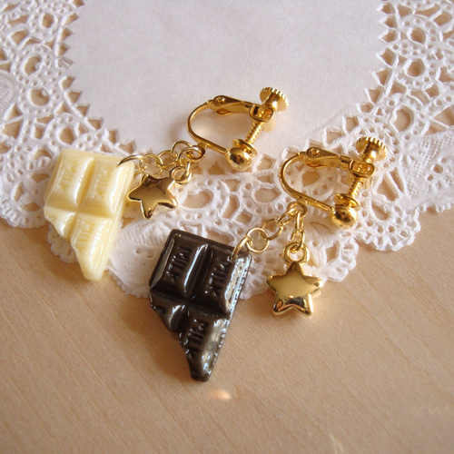 星屑とチョコレート イヤリング・ノンホールピアス momoiro konpeito  