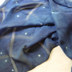 藍染プチスカーフ「星空」 1枚目の画像