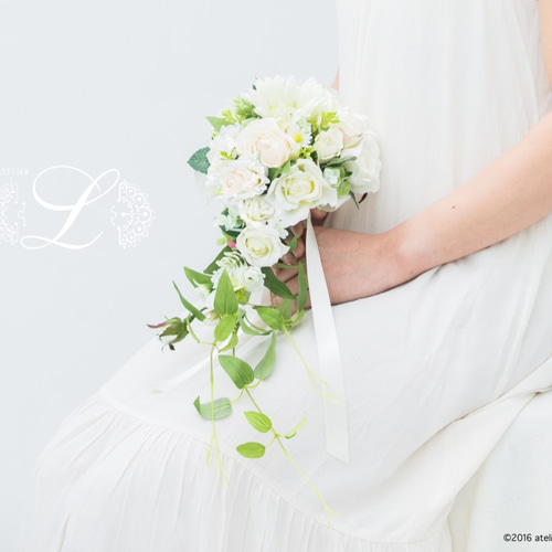 現品【ブーケ3点セット】ホワイトローズ・ウェディング 結婚式