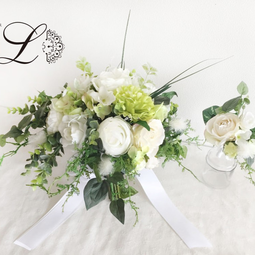 オーダーメイド】ウェディングブーケ&ブトニアセット 相談OK! 15000円