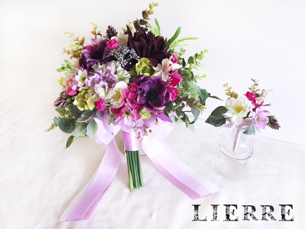 【オーダーメイド】ウェディングブーケ&ブトニアセット 相談OK! 15000円〜