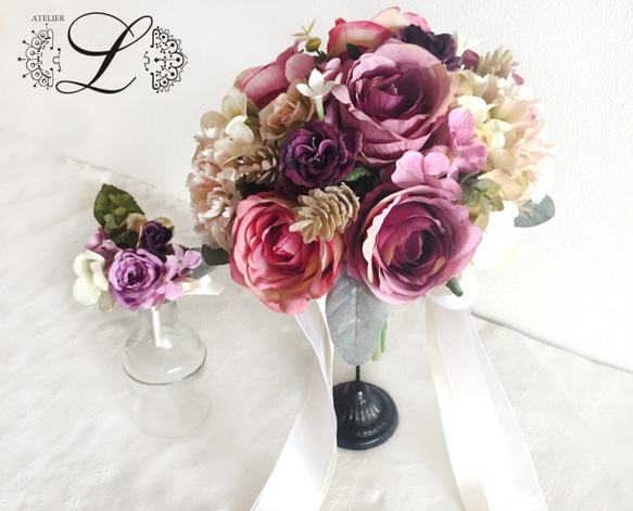 オーダーメイド】ウェディングブーケ&ブトニアセット 相談OK