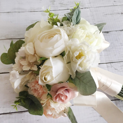 オーダーメイド】ウェディングブーケ&ブトニアセット 相談OK! 15000円