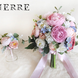 オーダーメイド】ウェディングブーケ&ブトニアセット 相談OK! 15000円