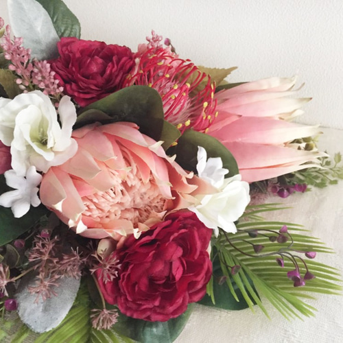 キングプロテアのエレガントブーケ&ブートニア♡