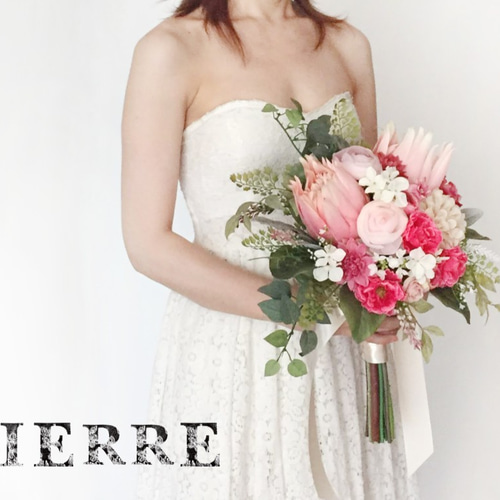 ✨️豪華なウエディングリースブーケ！ブートニアもセット！✨️ オーダーメイド】ウェディングブーケ&ブトニアセット 相談OK