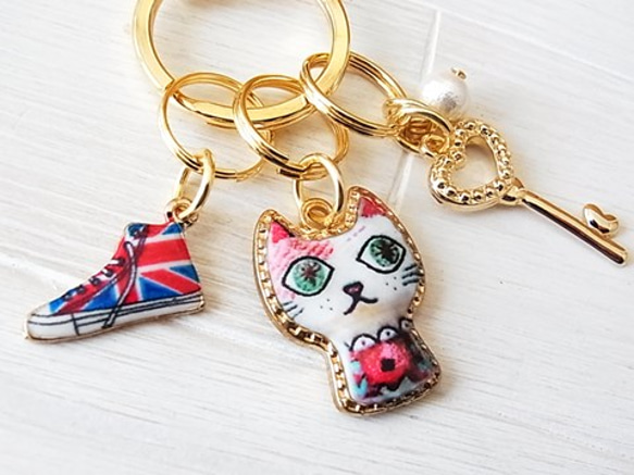 sale！！くつを履いたロンドン猫のキーホルダー＆バックチャーム ** 2枚目の画像