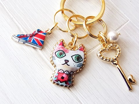 sale！！くつを履いたロンドン猫のキーホルダー＆バックチャーム ** 3枚目の画像