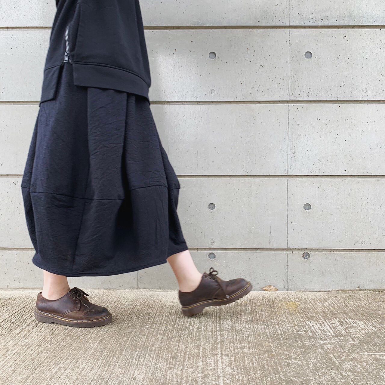 【11/6再販】■10日内発送■手作りの魅力。立体シルエットぽわんとスカート。 リネン ロングスカート ウエストゴム 冬