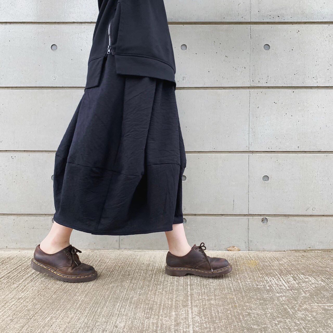 【11/6再販】■10日内発送■手作りの魅力。立体シルエットぽわんとスカート。 リネン ロングスカート ウエストゴム 冬