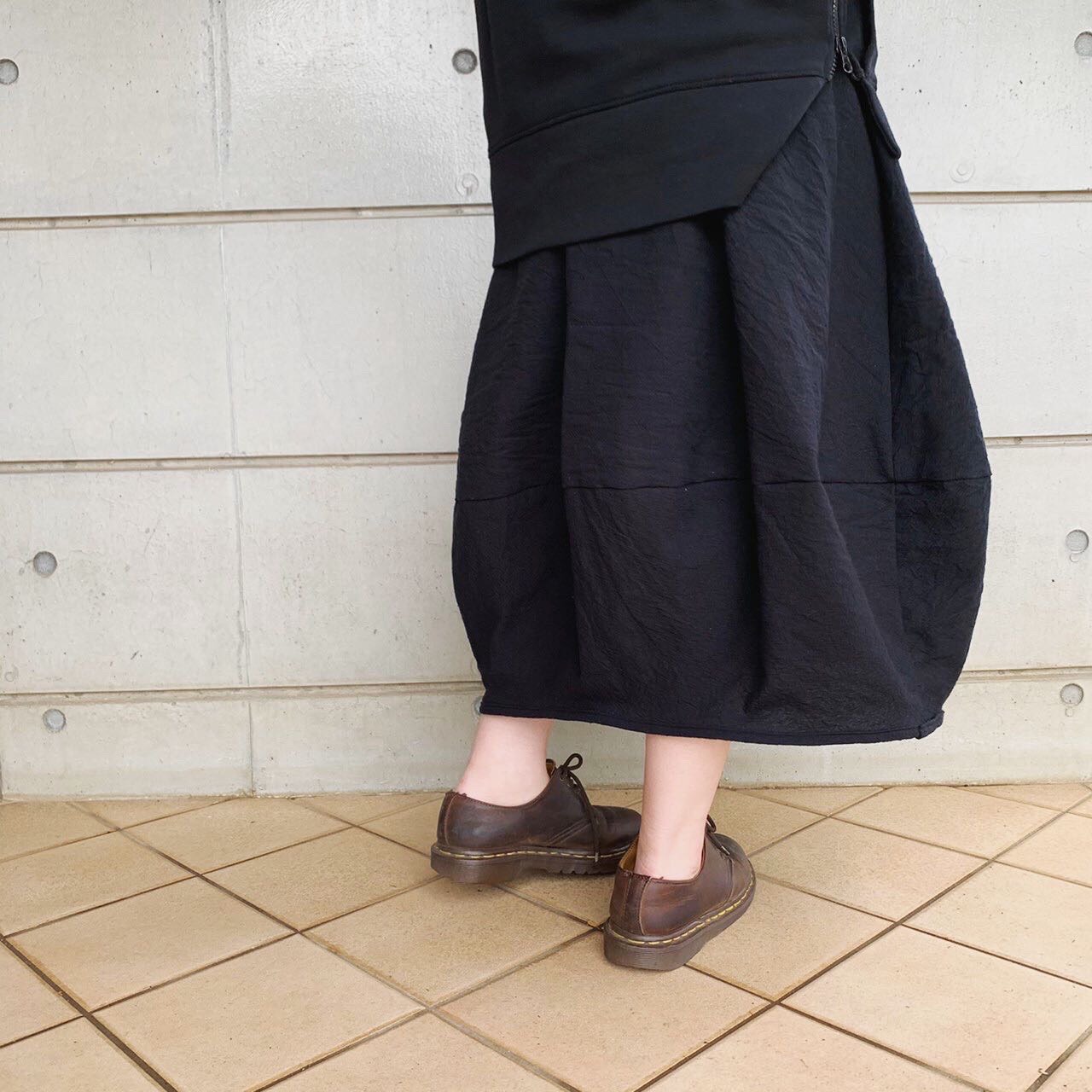 【11/6再販】■10日内発送■手作りの魅力。立体シルエットぽわんとスカート。 リネン ロングスカート ウエストゴム 冬