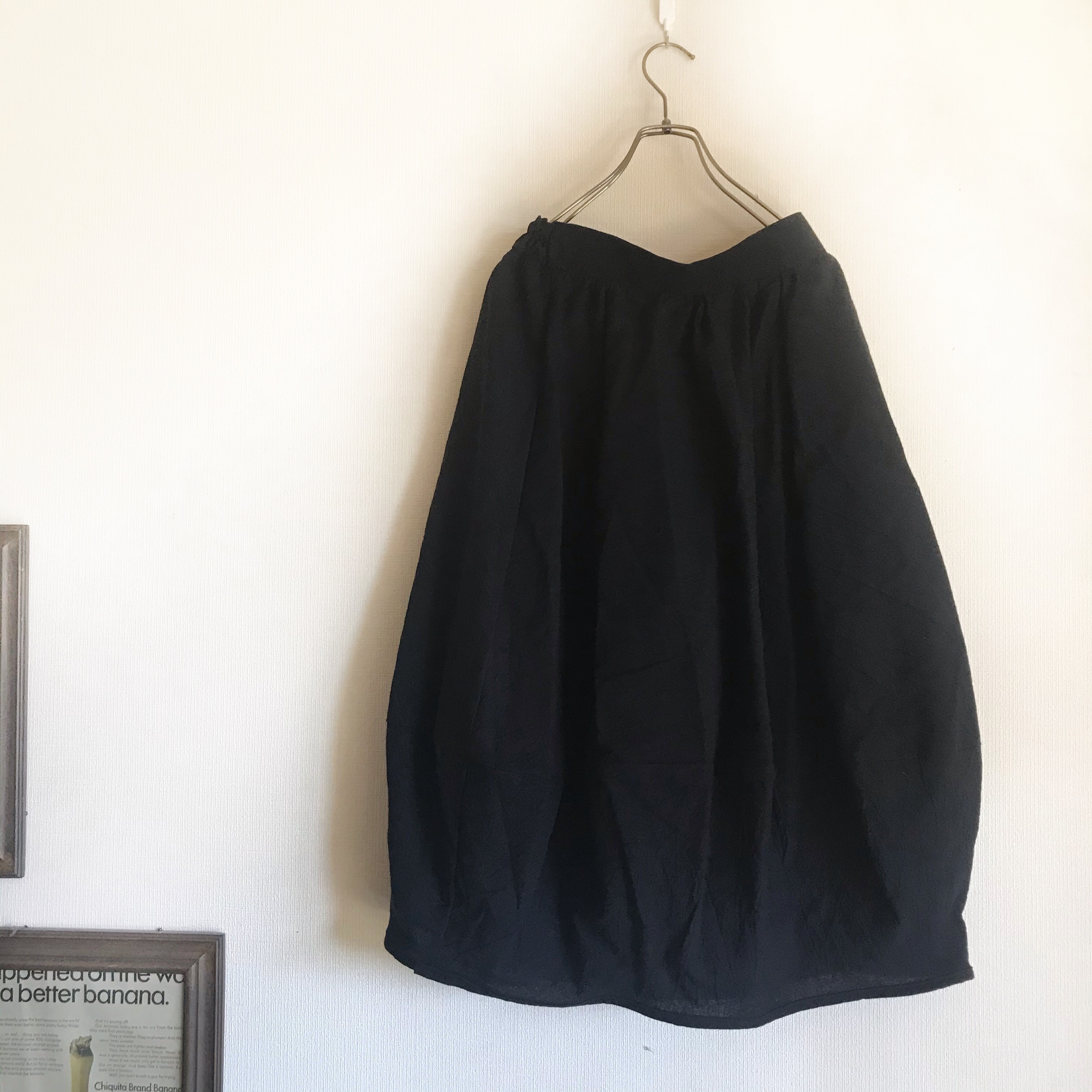 【11/6再販】■10日内発送■手作りの魅力。立体シルエットぽわんとスカート。 リネン ロングスカート ウエストゴム 冬