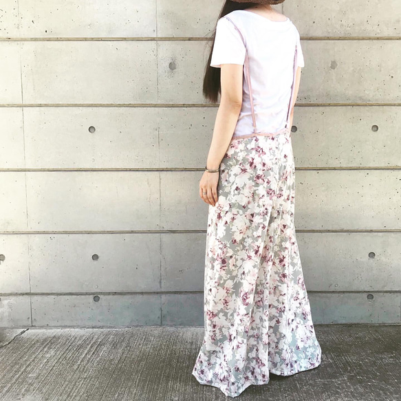 ■10天內出貨■【6/17再次上架】水彩花卉花園植物。步履輕盈。 「3D造型超長洋裝」。洋裝 第2張的照片