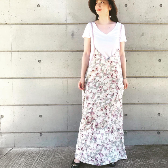 ■10天內出貨■【6/17再次上架】水彩花卉花園植物。步履輕盈。 「3D造型超長洋裝」。洋裝 第3張的照片