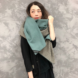 ■10天內出貨■【1/3再次上架】『4WAY』2m大型仿古亞麻圍巾披肩披肩苔綠色春 第4張的照片