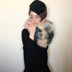 ■10日内発送■【10/6再販】ロイヤルファーのぐるぐるスヌード♩ふんわりニット ストール ふわふわ もこもこ ボア 2枚目の画像