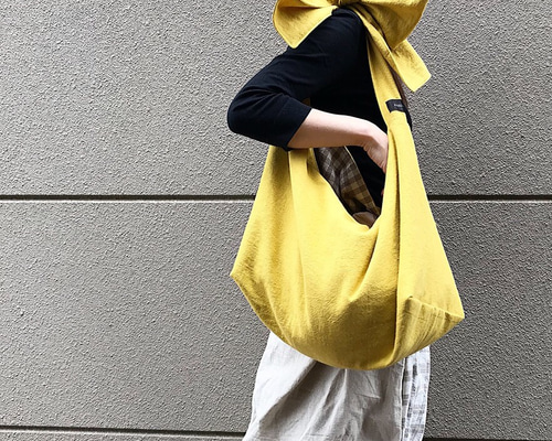 軽量+ストレッチ性+吸水速乾 可愛い♡イエロー ハンドバッグ 上品